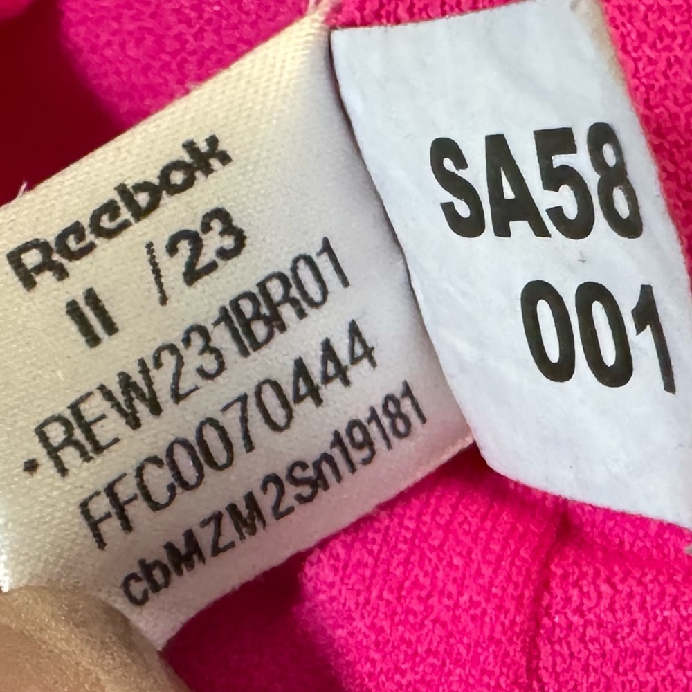 Reebok Pink Sports Bra Polyester Spandex Moisture Wicking Women Size L - Picture 6 of 13